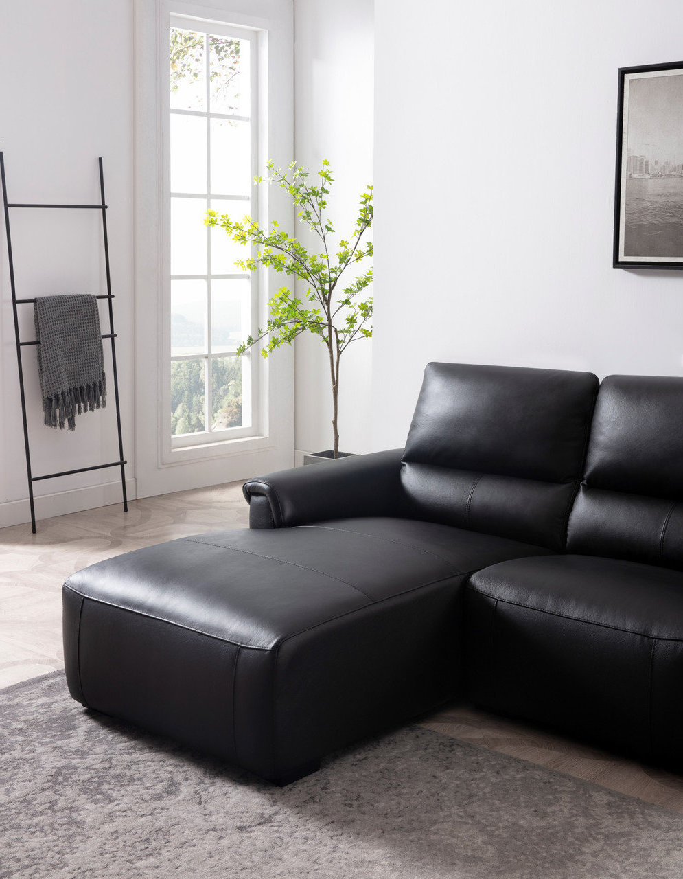 S275 Leather Match Sectional Sofa with Electric Recliners, Left Arm Chaise Facing