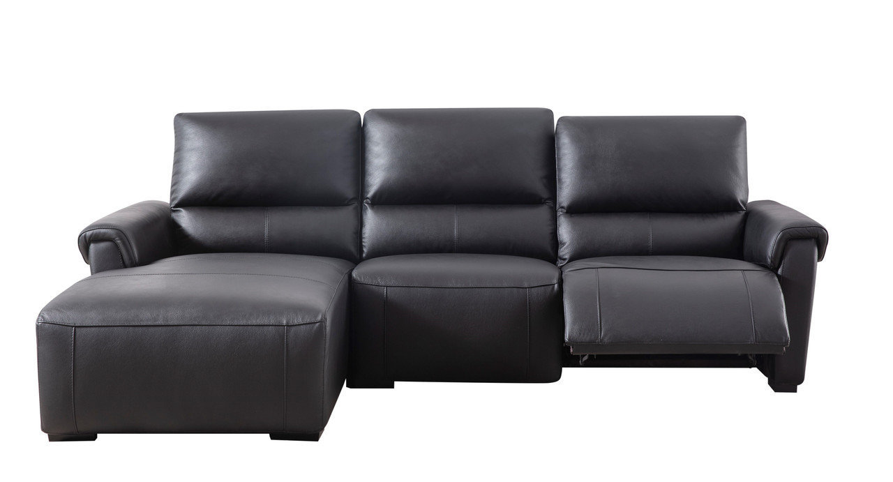 S275 Leather Match Sectional Sofa with Electric Recliners, Left Arm Chaise Facing