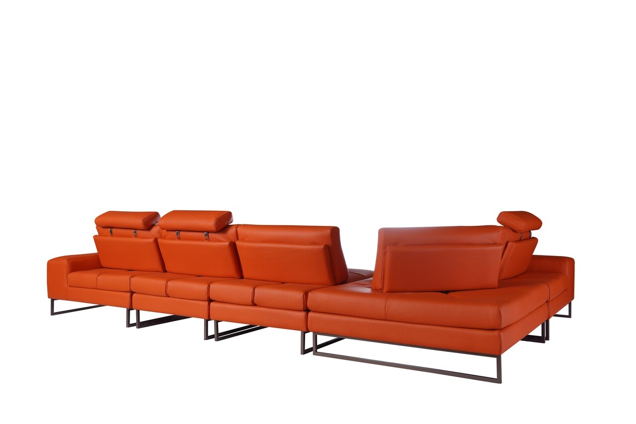 Meta Leather Modular Sectional w/Motion Backrest