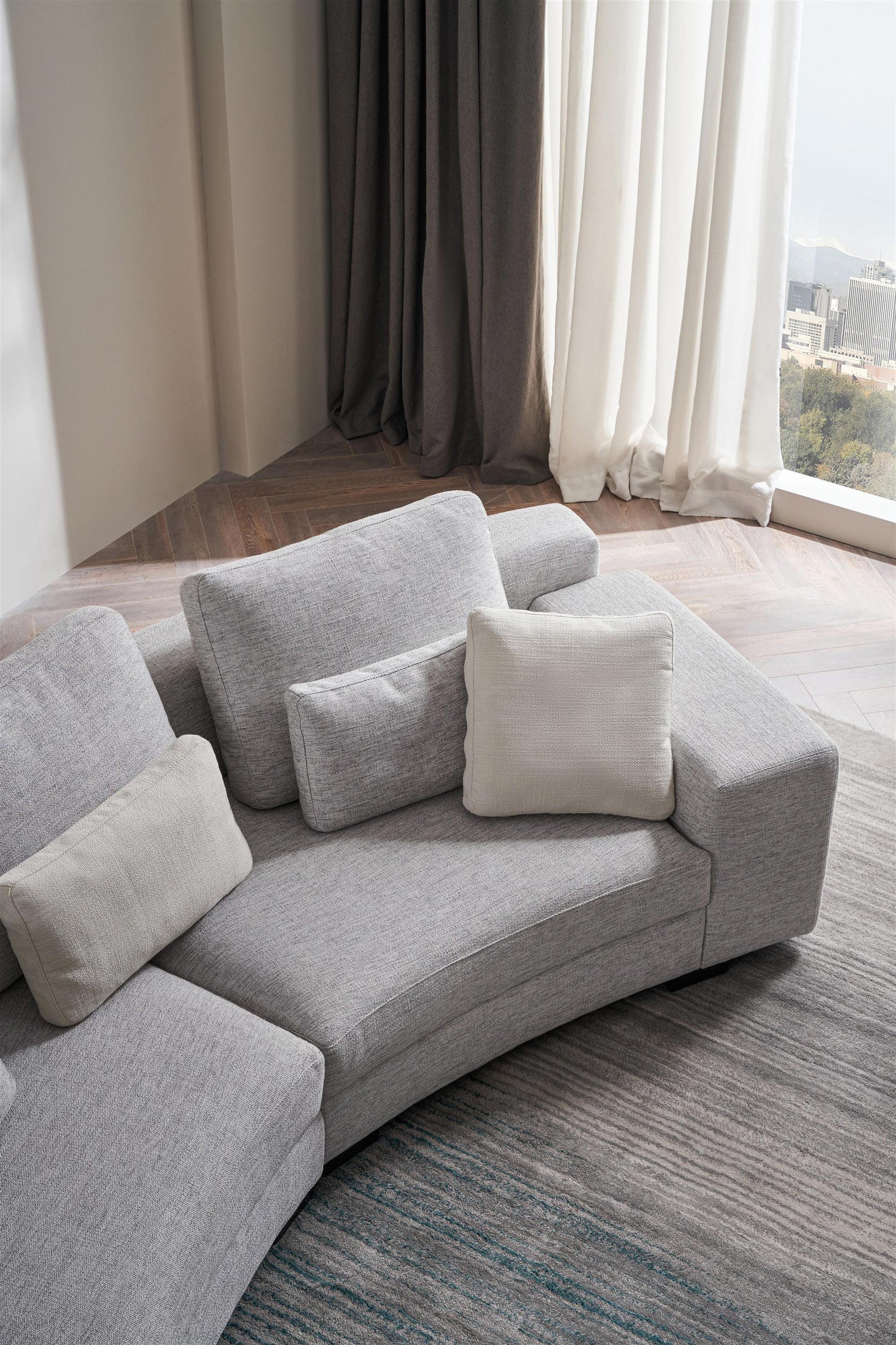 S395 Fabric Semi Circular Oversized Sofa