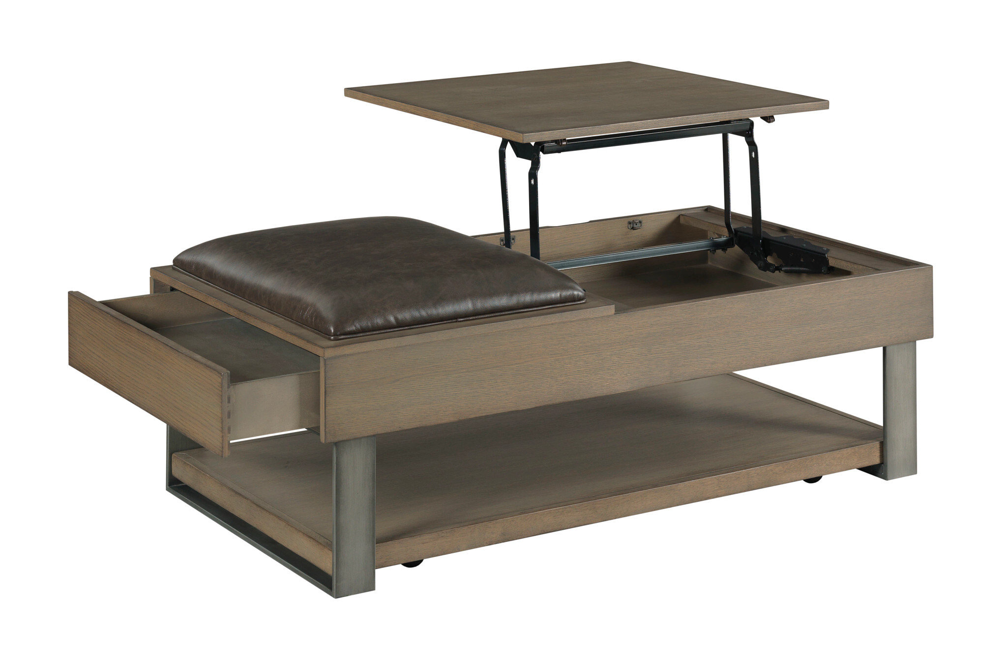 Contemporary Coffee Ottoman Table with Lift Top Storage