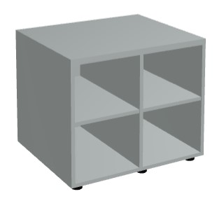 Standard Office Bookcase Storage Unit w/2 Shelves & Vertical Partition