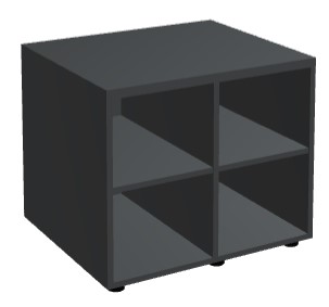 Standard Office Bookcase Storage Unit w/2 Shelves & Vertical Partition