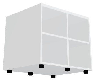 Standard Office Bookcase Storage Unit w/2 Shelves & Vertical Partition