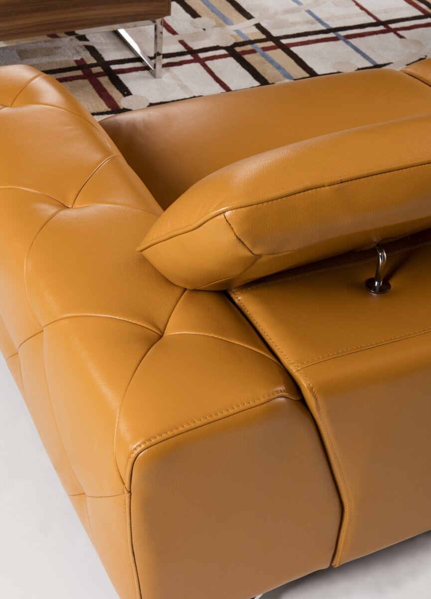 S98 Top Grain Leather Match Sectional Sofa, Right Arm Chaise Facing