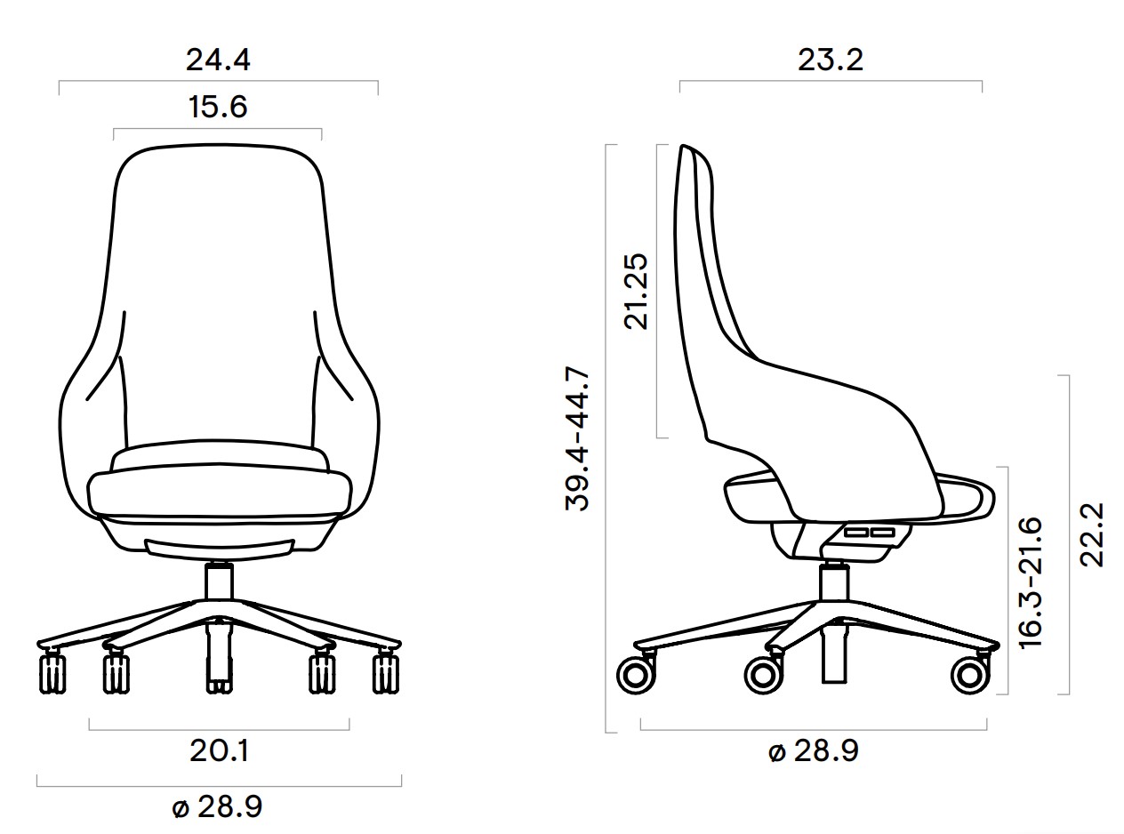Sandie Swivel Adjustable Task Chair w/Weight Sensitive Synchro Mechanism w/3 Locking Positions & 5-Star Base w/Castors