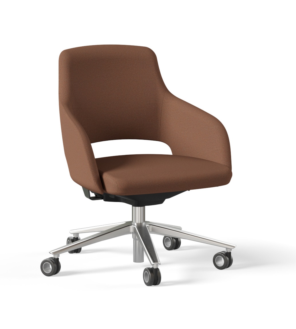 Sandie Swivel Adjustable Visitor Conference Chair w/Weight Sensitive Synchro Mechanism w/3 Locking Positions & 5-Star Base w/Castors