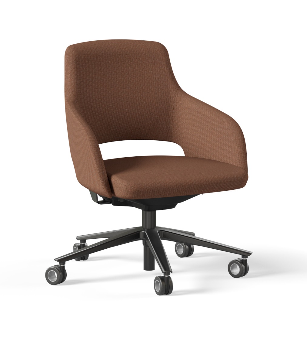 Sandie Swivel Adjustable Visitor Conference Chair w/Weight Sensitive Synchro Mechanism w/3 Locking Positions & 5-Star Base w/Castors