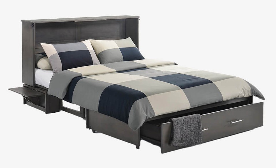 Sagebrush Wood Murphy Cabinet Bed w/Mattress
