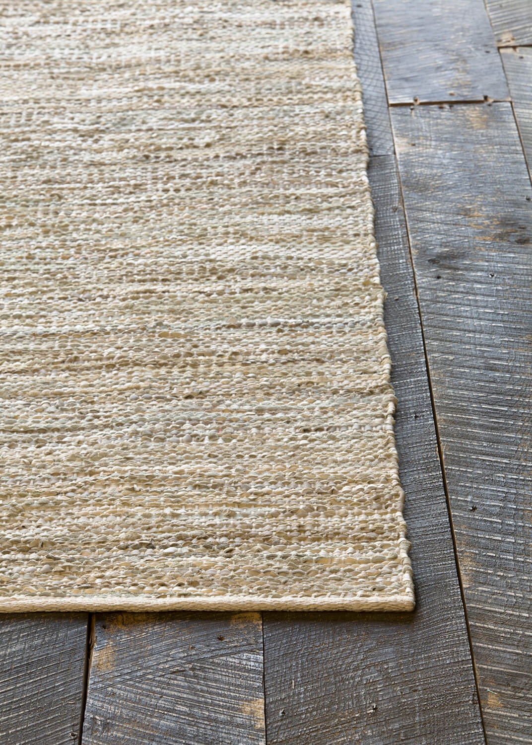 Saket Leather/Cotton Rectangular Hand-woven Rug, 2' x 3"