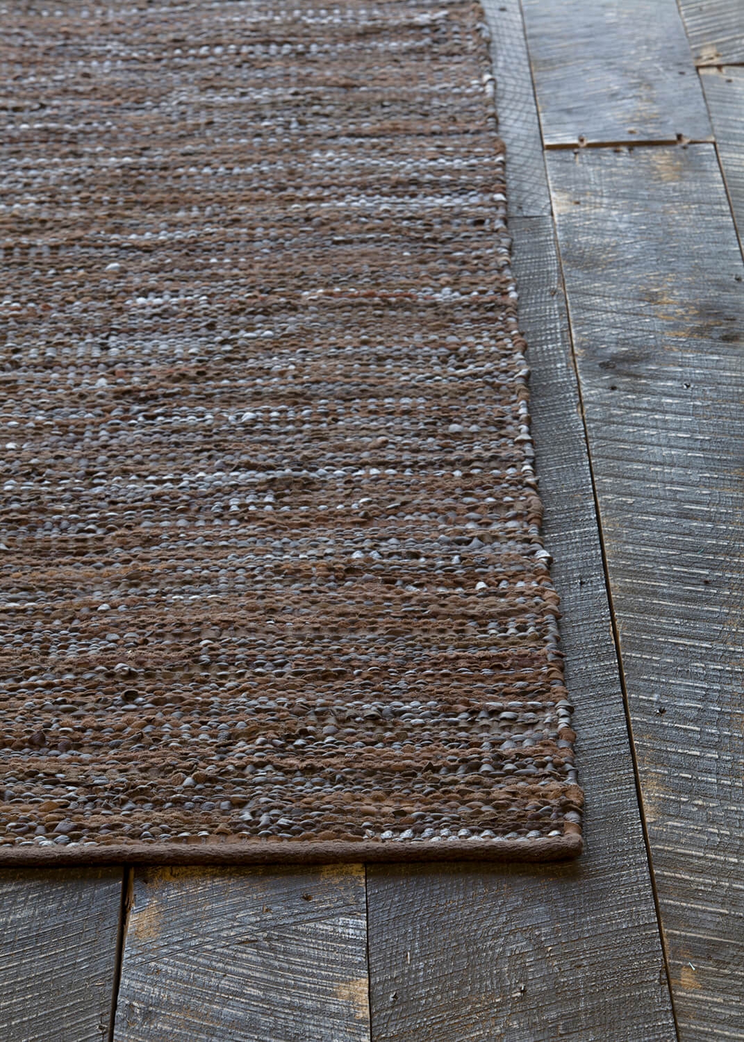 Saket Leather/Cotton Rectangular Hand-woven Rug, 2' x 3"