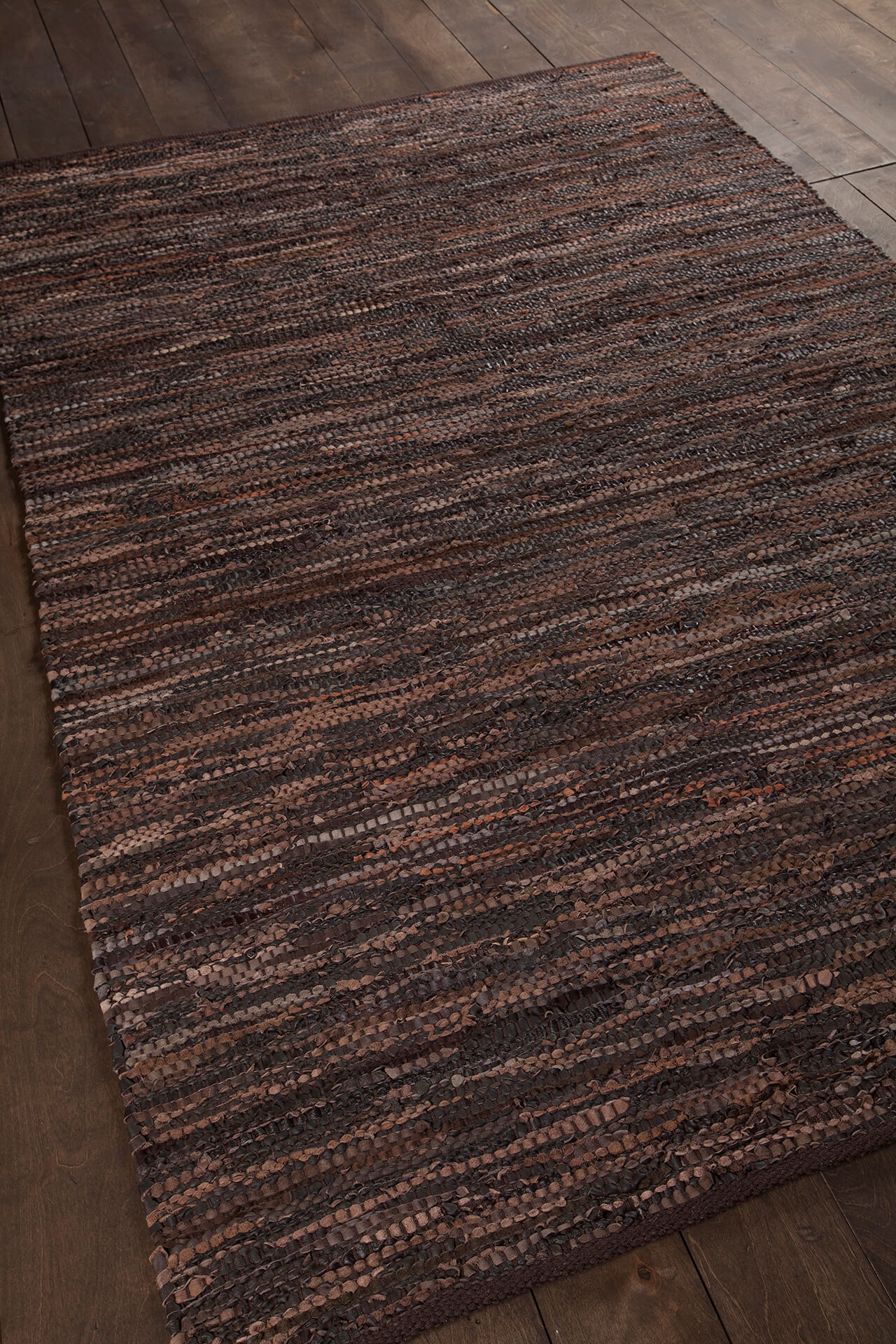 Saket Leather/Cotton Rectangular Hand-woven Rug