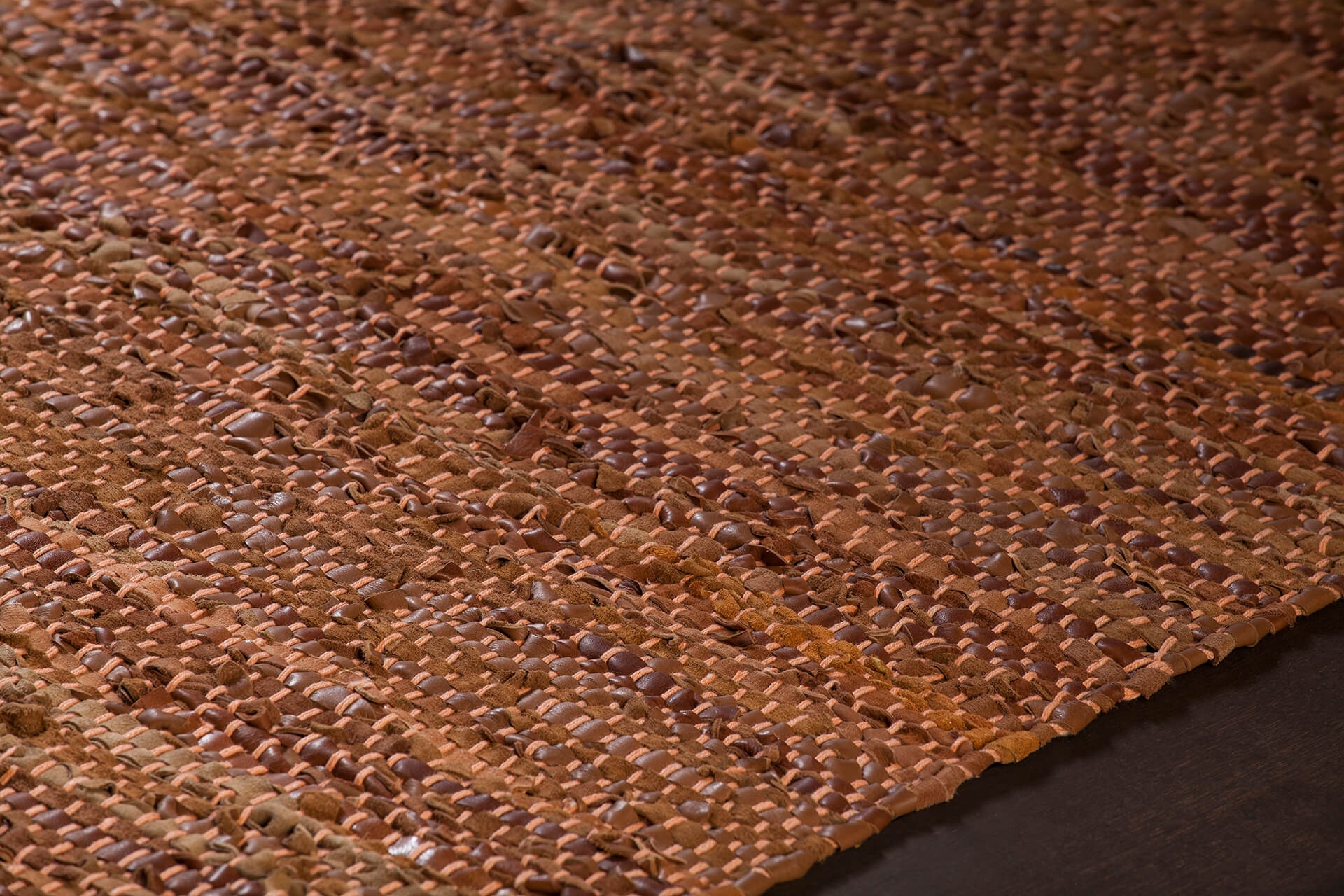 Saket Leather/Cotton Rectangular Hand-woven Rug, 9' x 13'