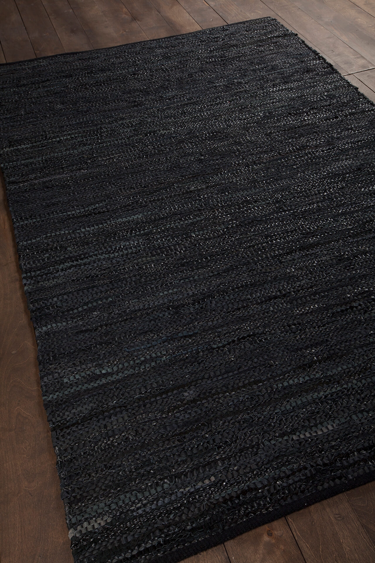 Saket Leather/Cotton Rectangular Hand-woven Rug, 5' x 7'6"
