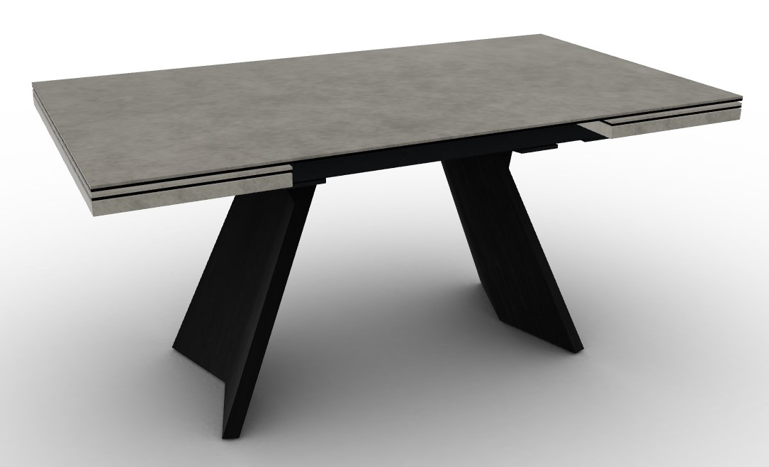 Icaro W63"-94.5" Rectangular Ceramic/Wood Veneer Extendable Dining Table
