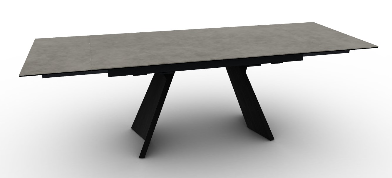 Icaro W63"-94.5" Rectangular Ceramic/Wood Veneer Extendable Dining Table