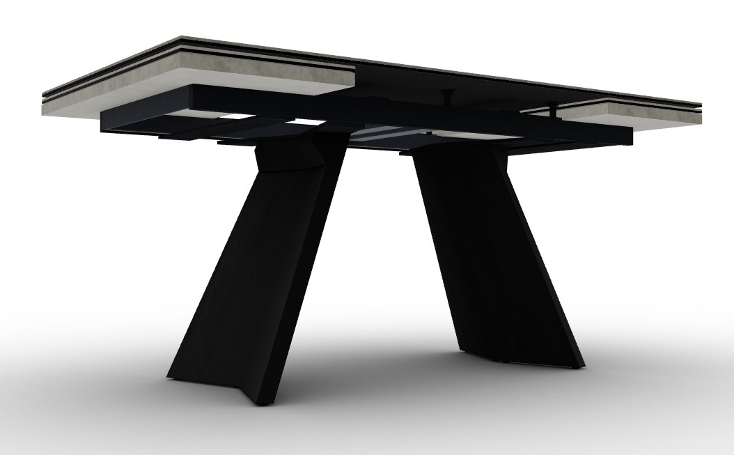 Icaro W63"-94.5" Rectangular Ceramic/Wood Veneer Extendable Dining Table