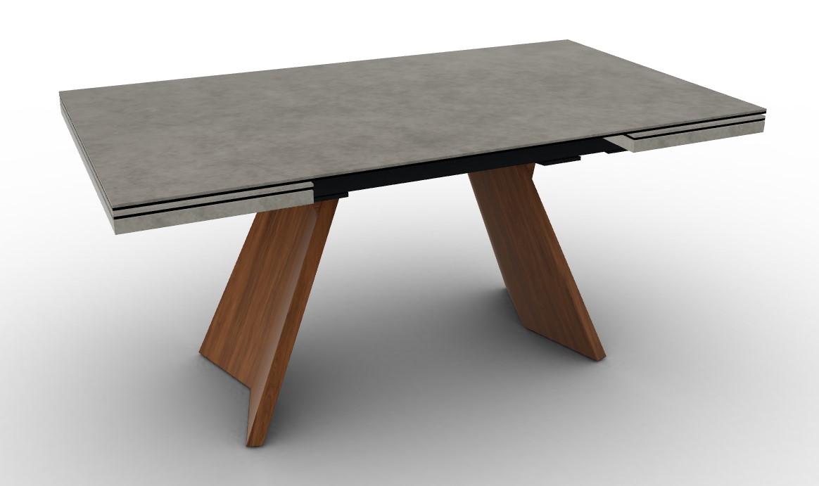 Icaro W63"-94.5" Rectangular Ceramic/Wood Veneer Extendable Dining Table