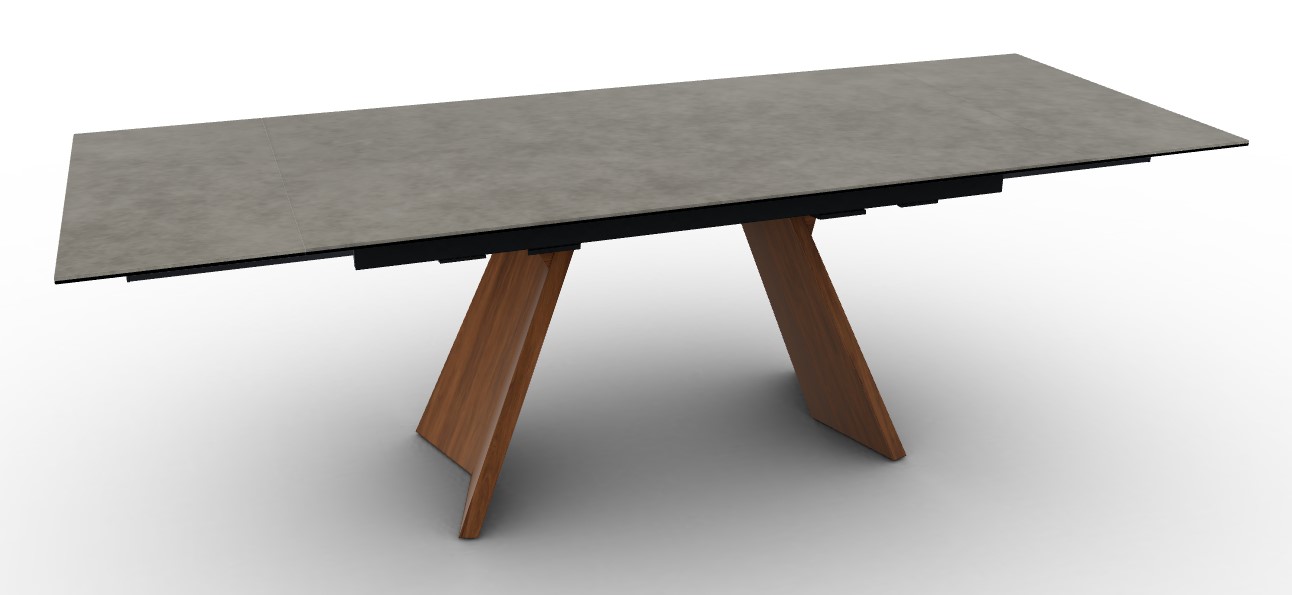 Icaro W63"-94.5" Rectangular Ceramic/Wood Veneer Extendable Dining Table