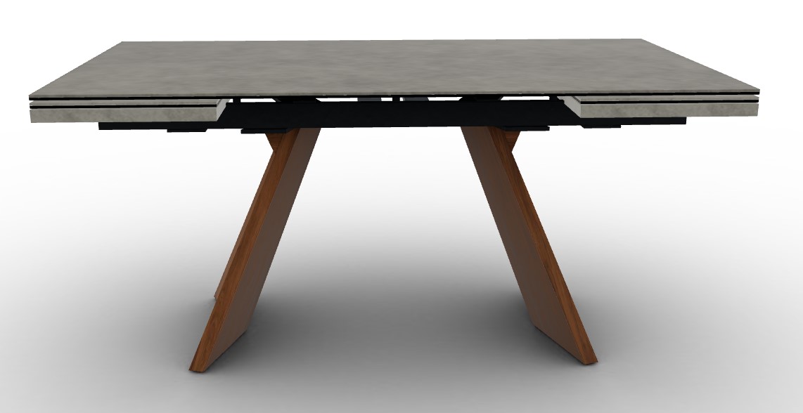 Icaro W63"-94.5" Rectangular Ceramic/Wood Veneer Extendable Dining Table