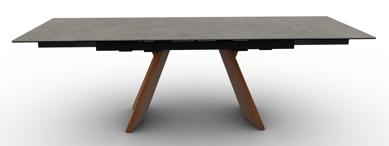 Icaro W63"-94.5" Rectangular Ceramic/Wood Veneer Extendable Dining Table