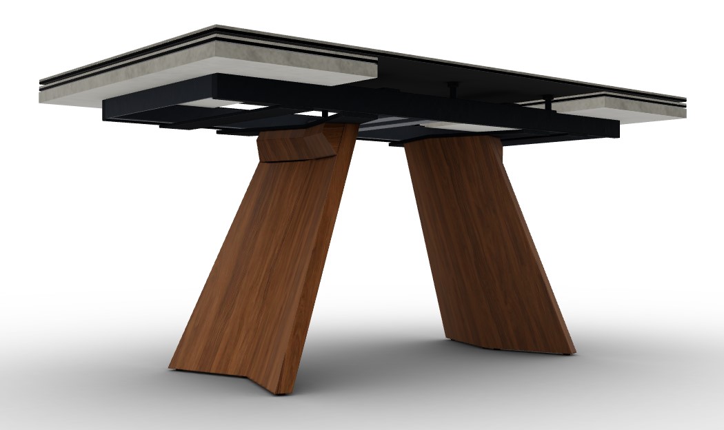 Icaro W63"-94.5" Rectangular Ceramic/Wood Veneer Extendable Dining Table