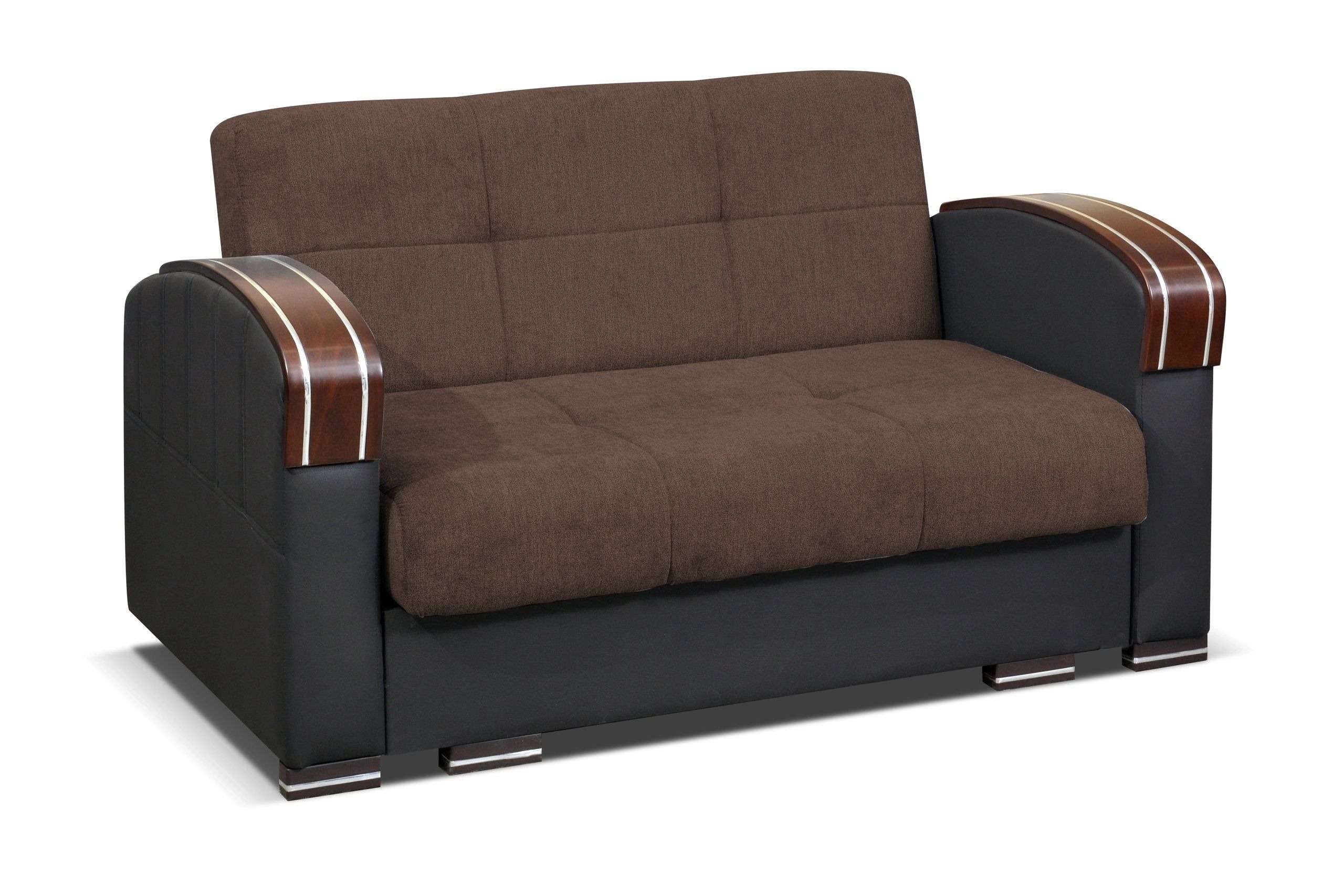 Samantha Fabric Seat/Back & Leather Sides Storage Living Room Set