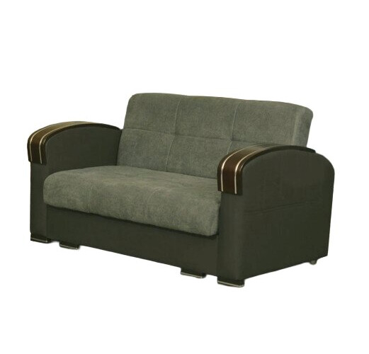 Samantha Fabric Seat/Back & Leather Sides Storage Living Room Set