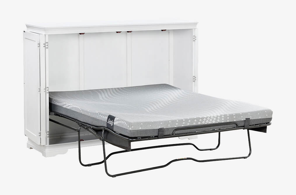 Sealy San Sebastian Wood Murphy Cabinet Bed w/Mattress, Full Size