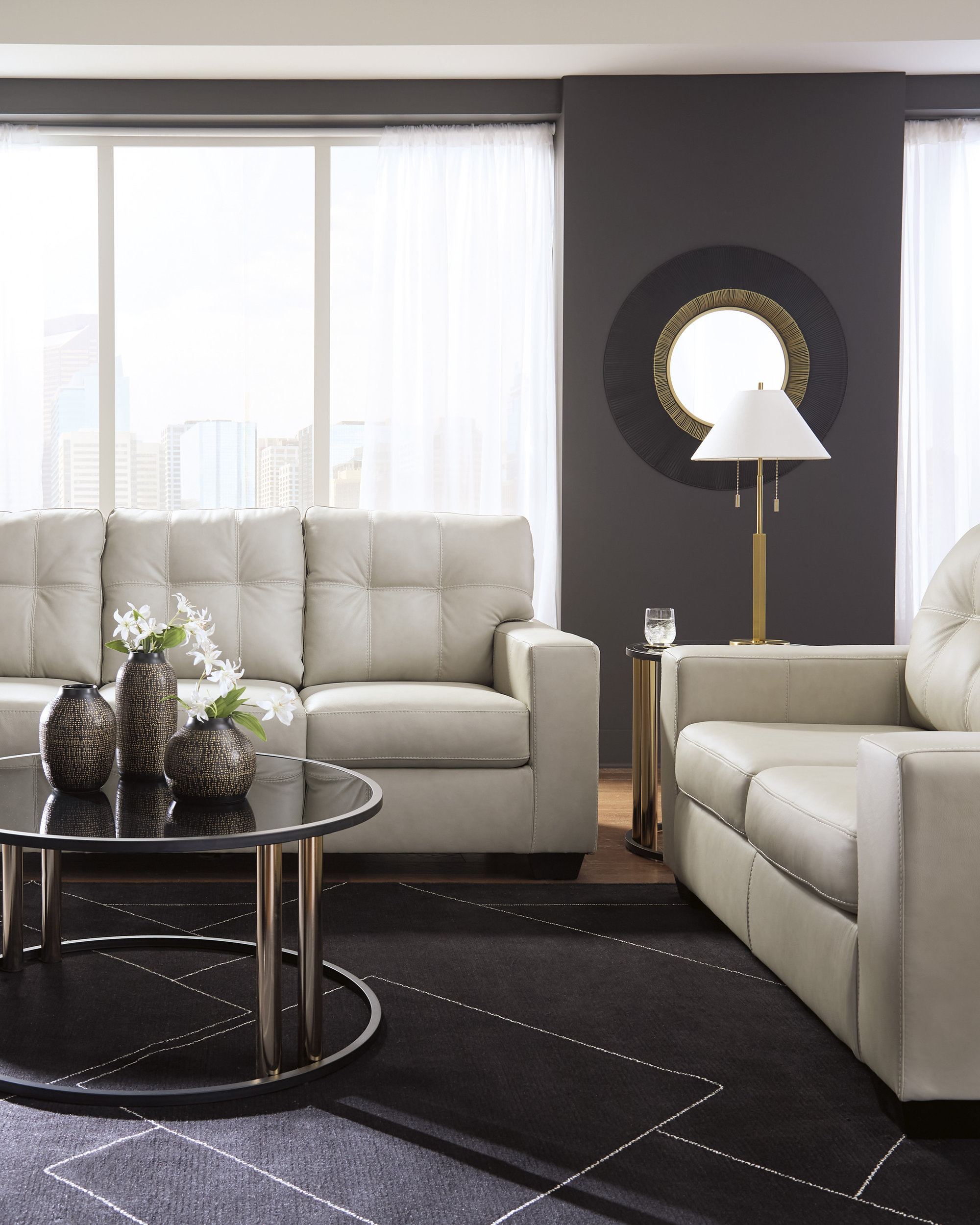 Santorine Leather Living Room Set