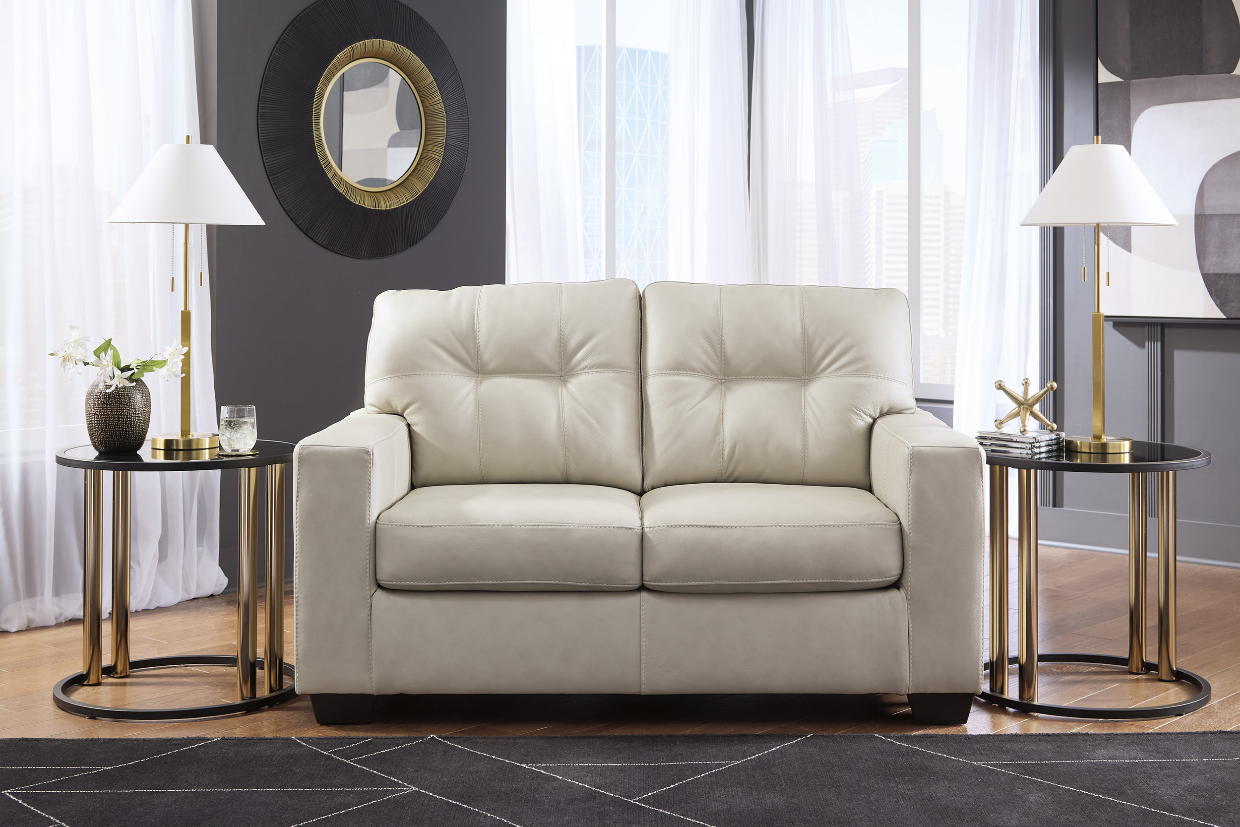 Santorine Leather Living Room Set
