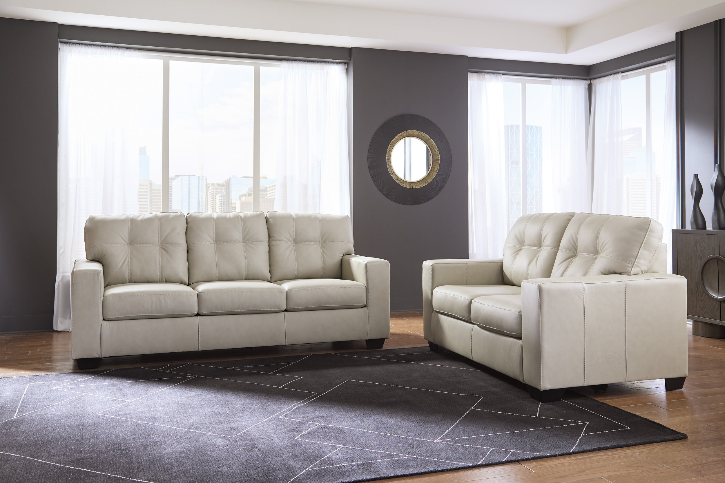 Santorine Leather Living Room Set