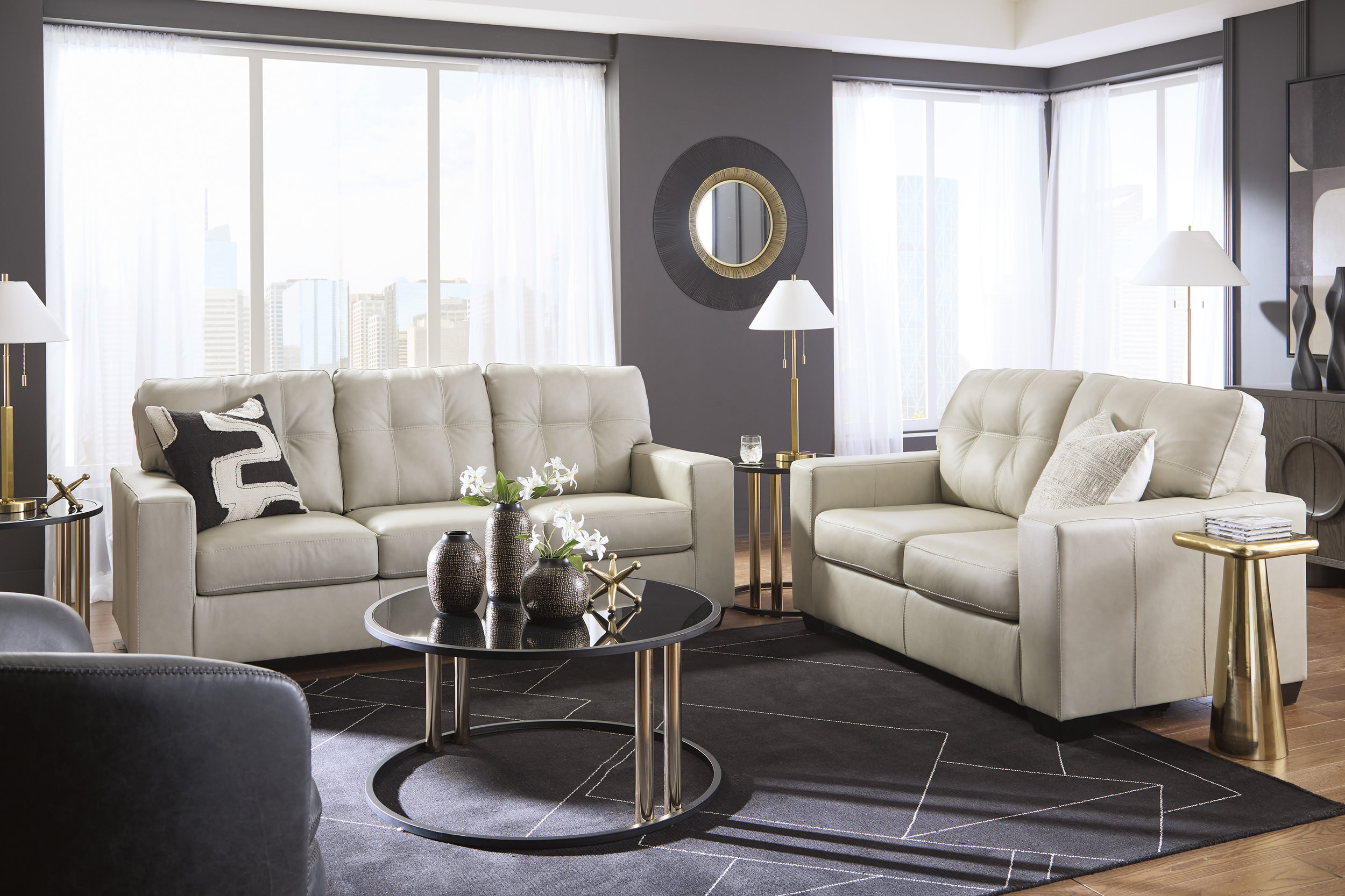 Santorine Leather Living Room Set