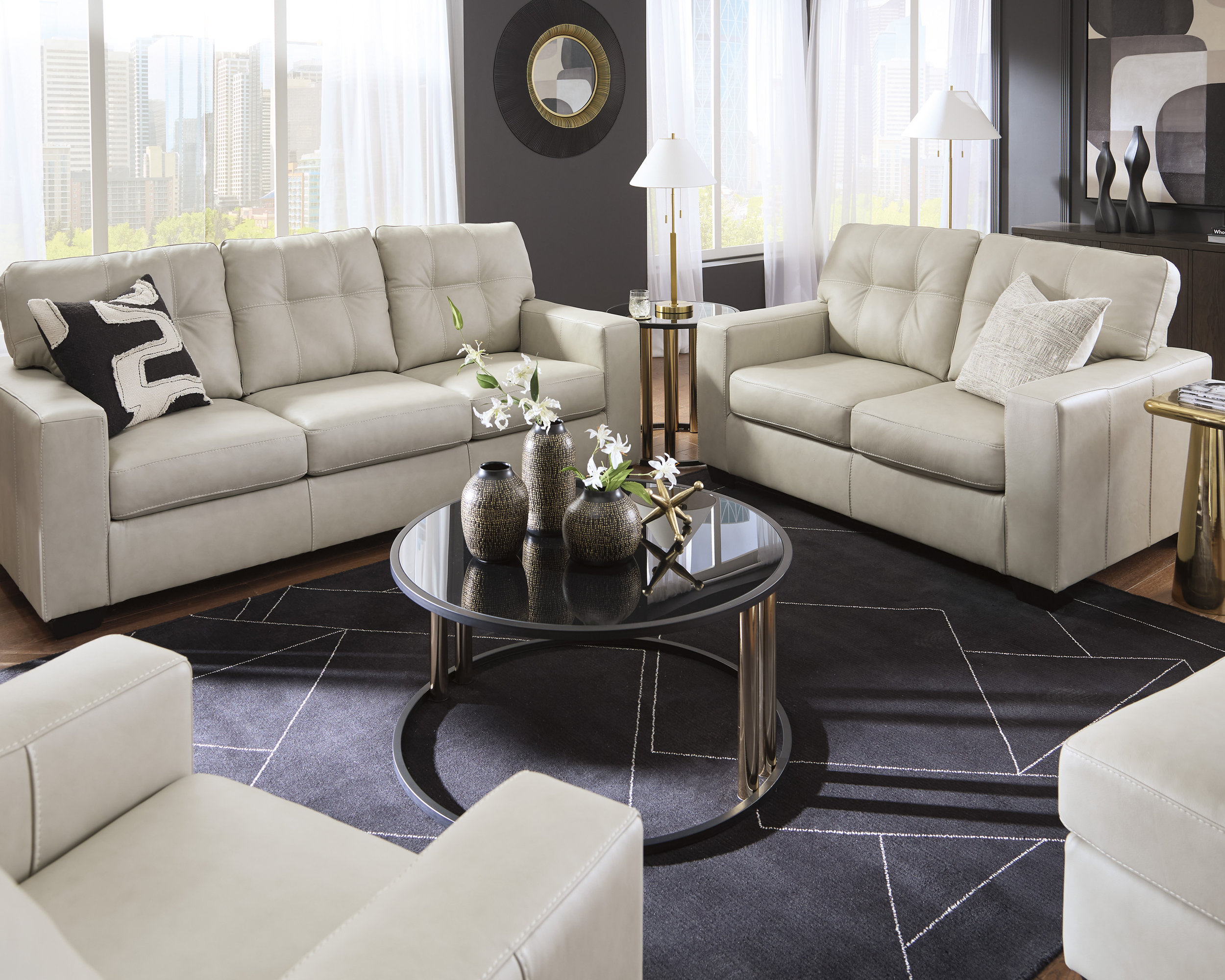 Santorine Leather Living Room Set