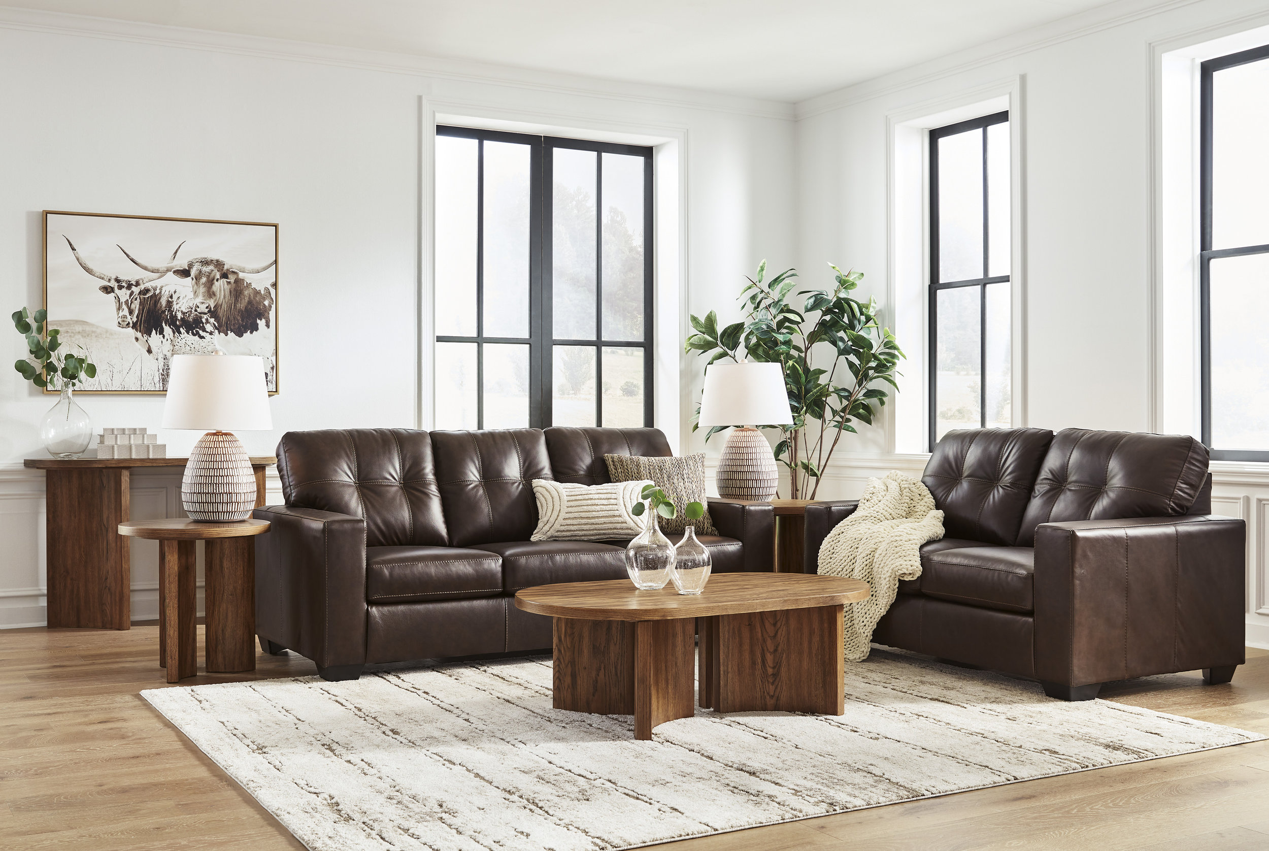 Santorine Leather Living Room Set