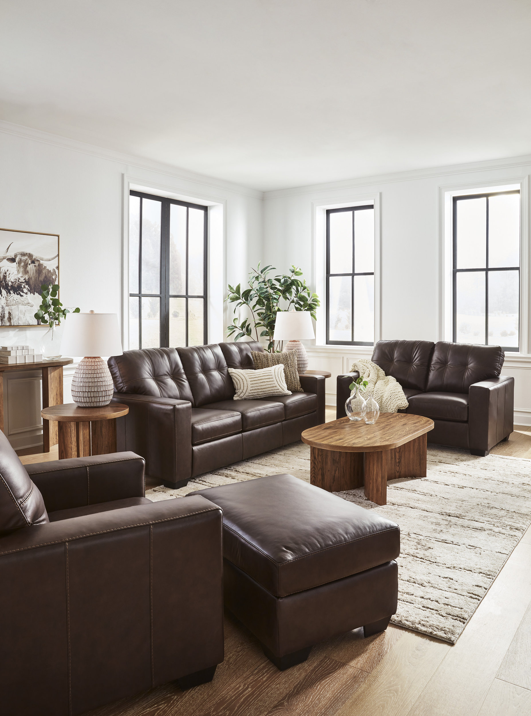 Santorine Leather Living Room Set