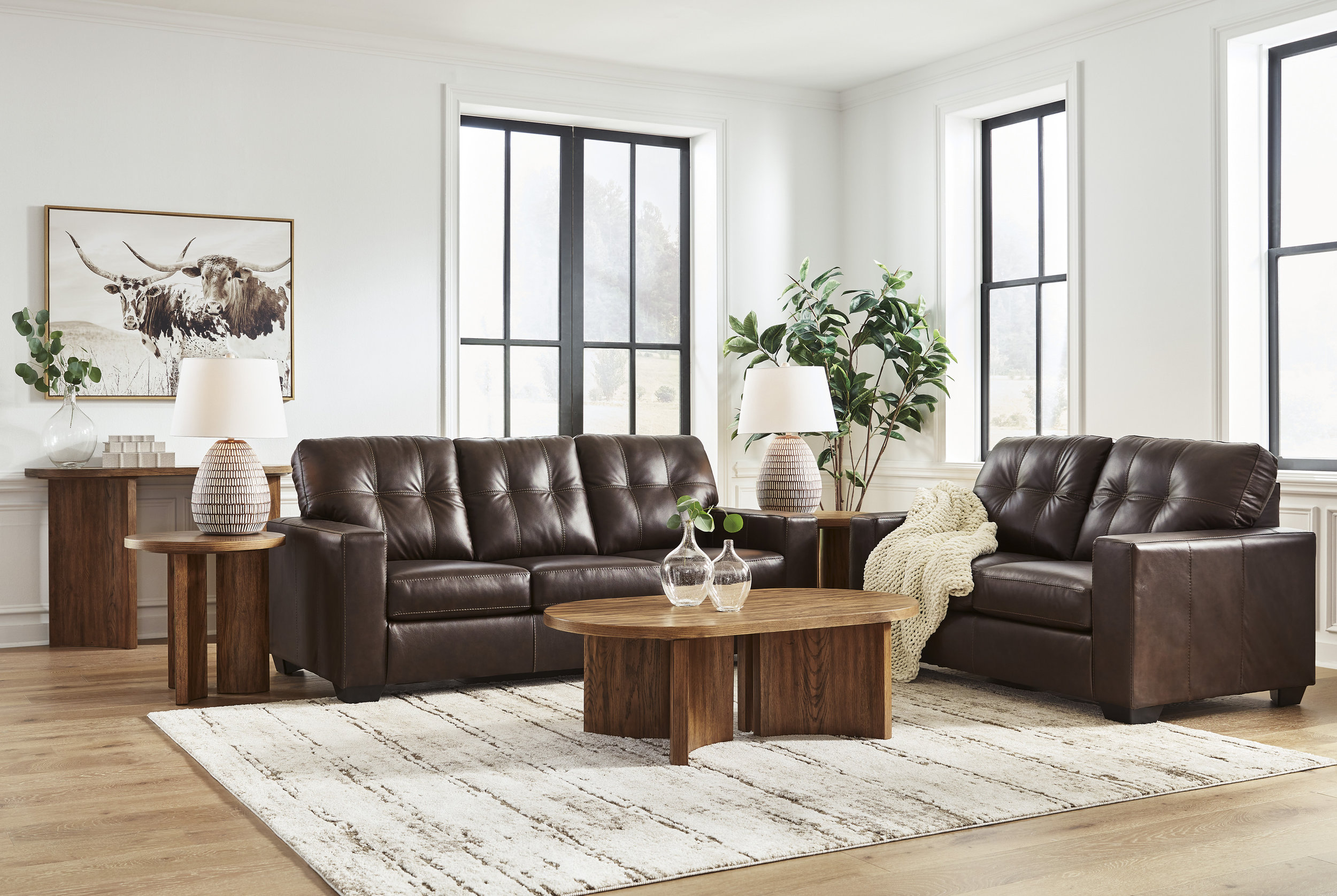 Santorine Leather Living Room Set
