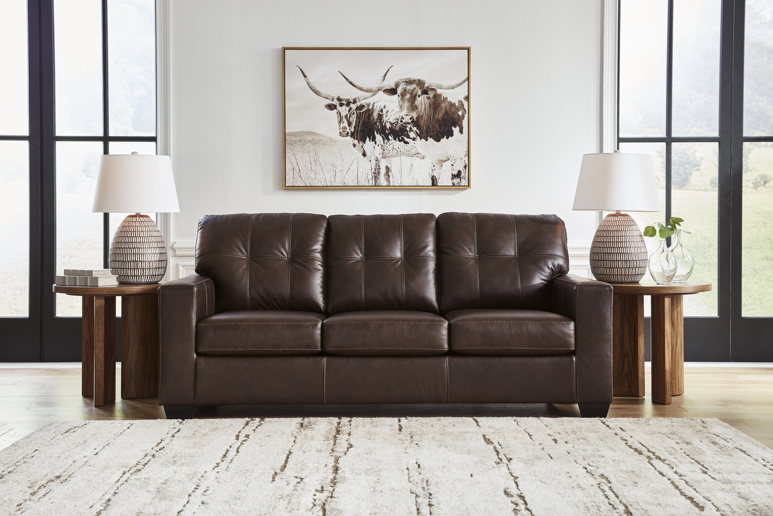 Santorine Leather Living Room Set