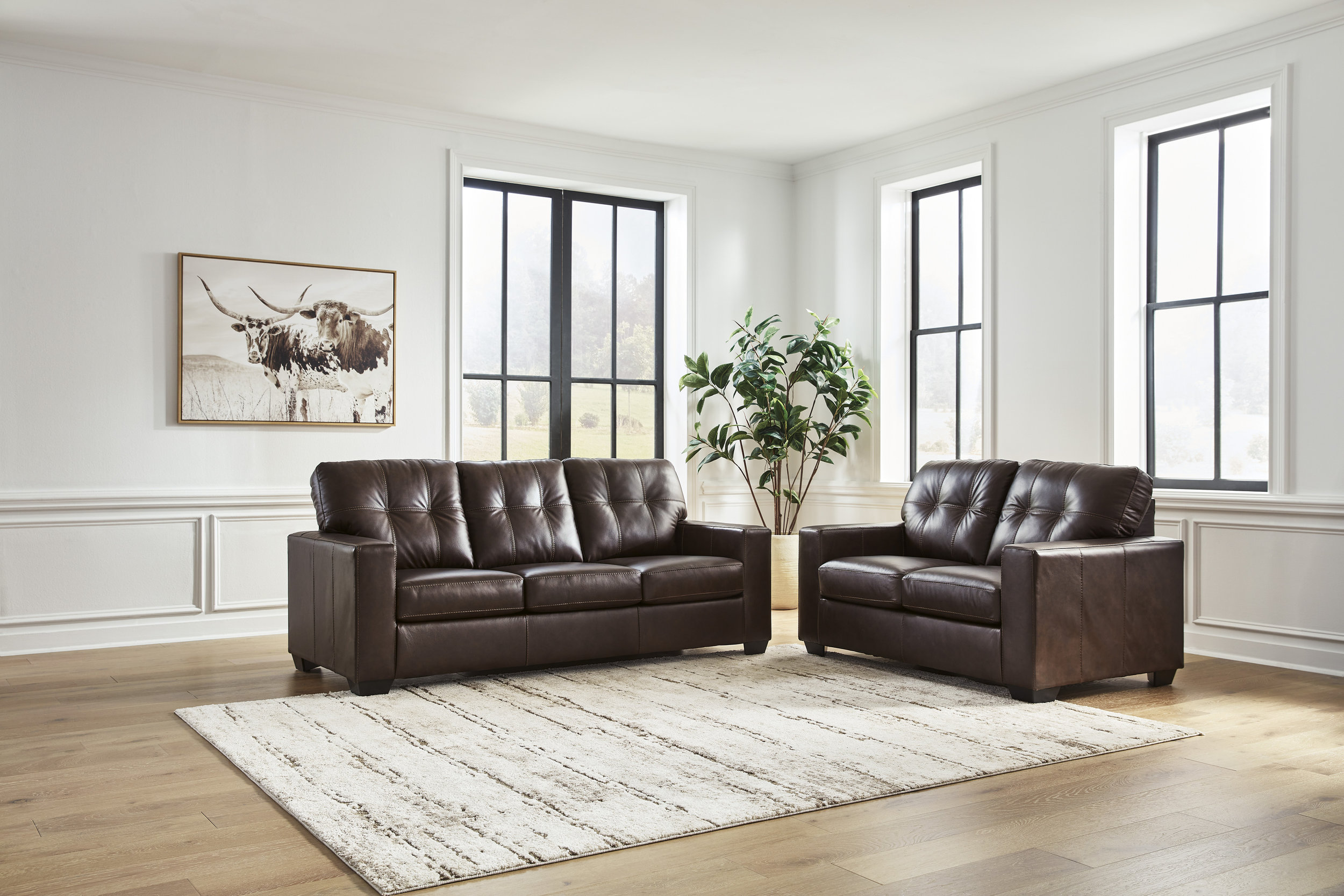 Santorine Leather Living Room Set