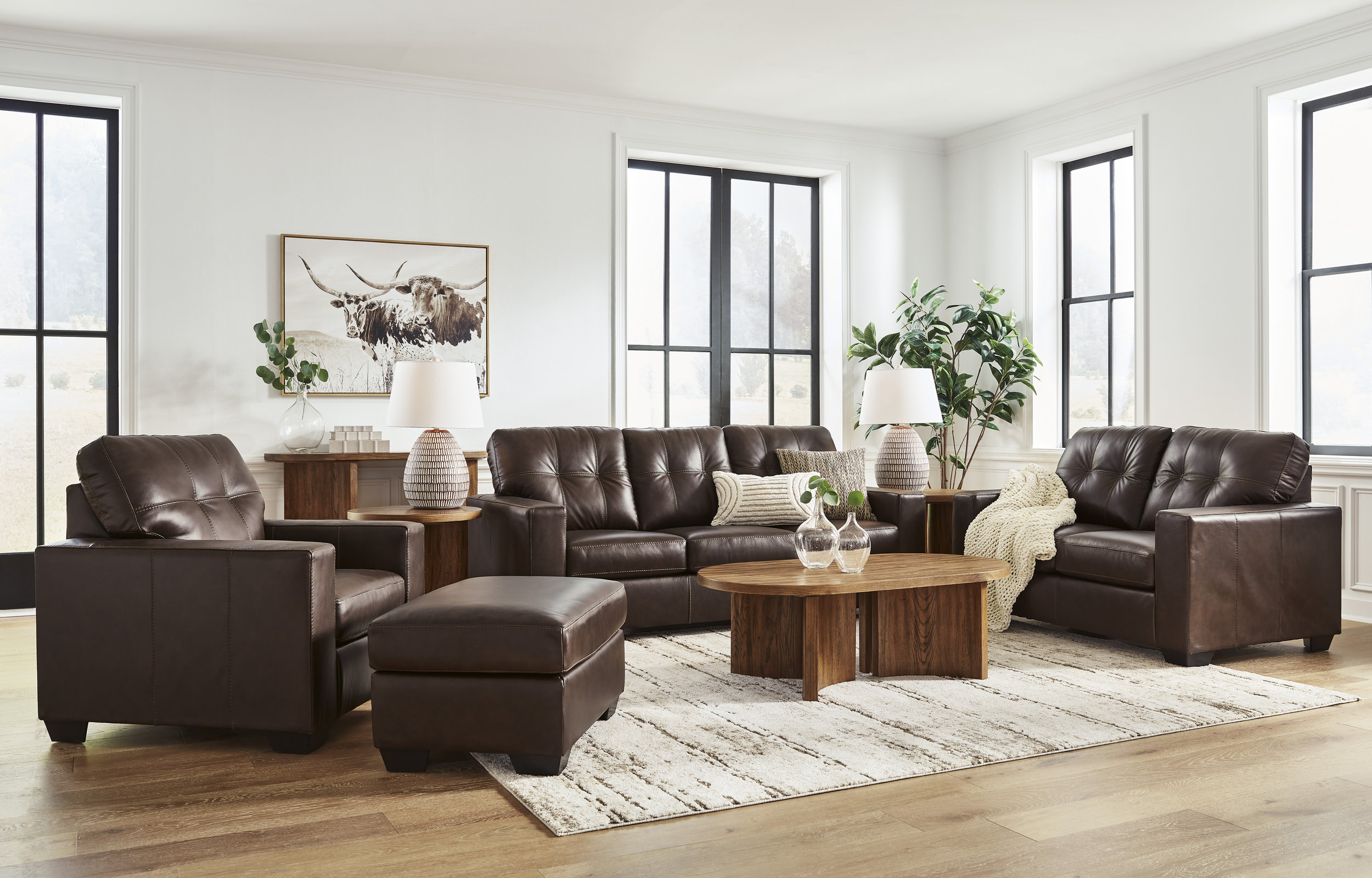 Santorine Leather Living Room Set