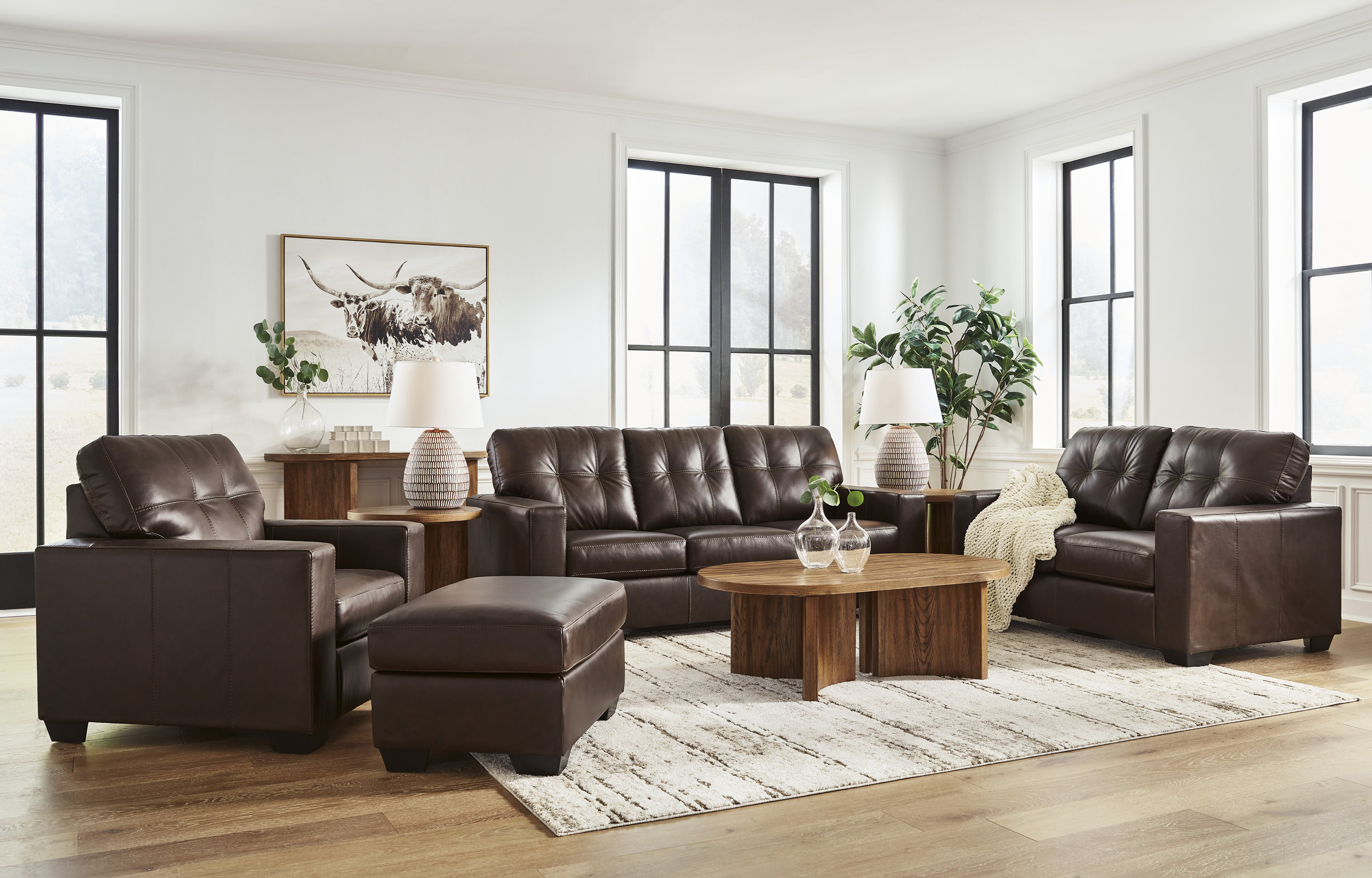 Santorine Leather Living Room Set