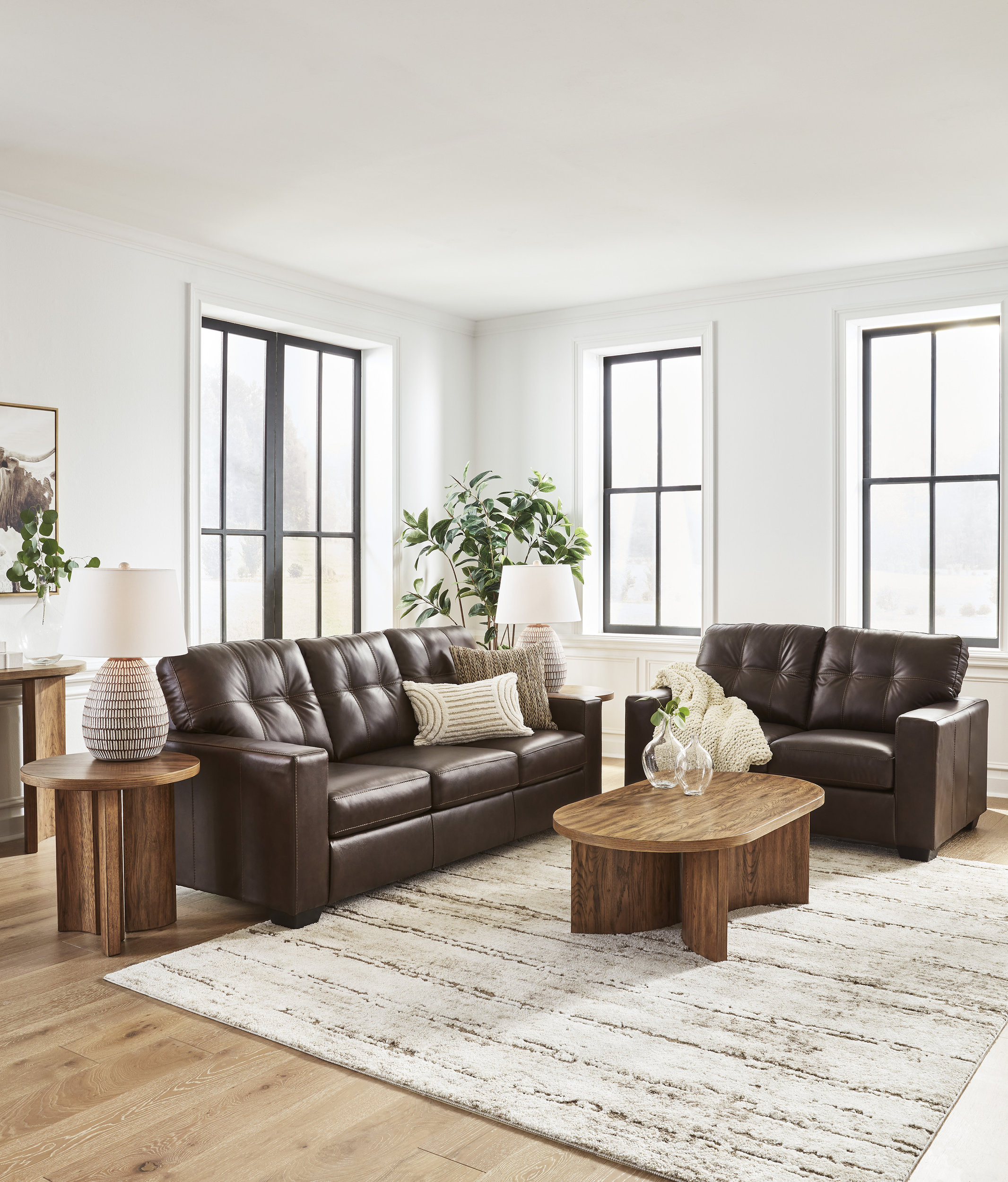 Santorine Leather Living Room Set