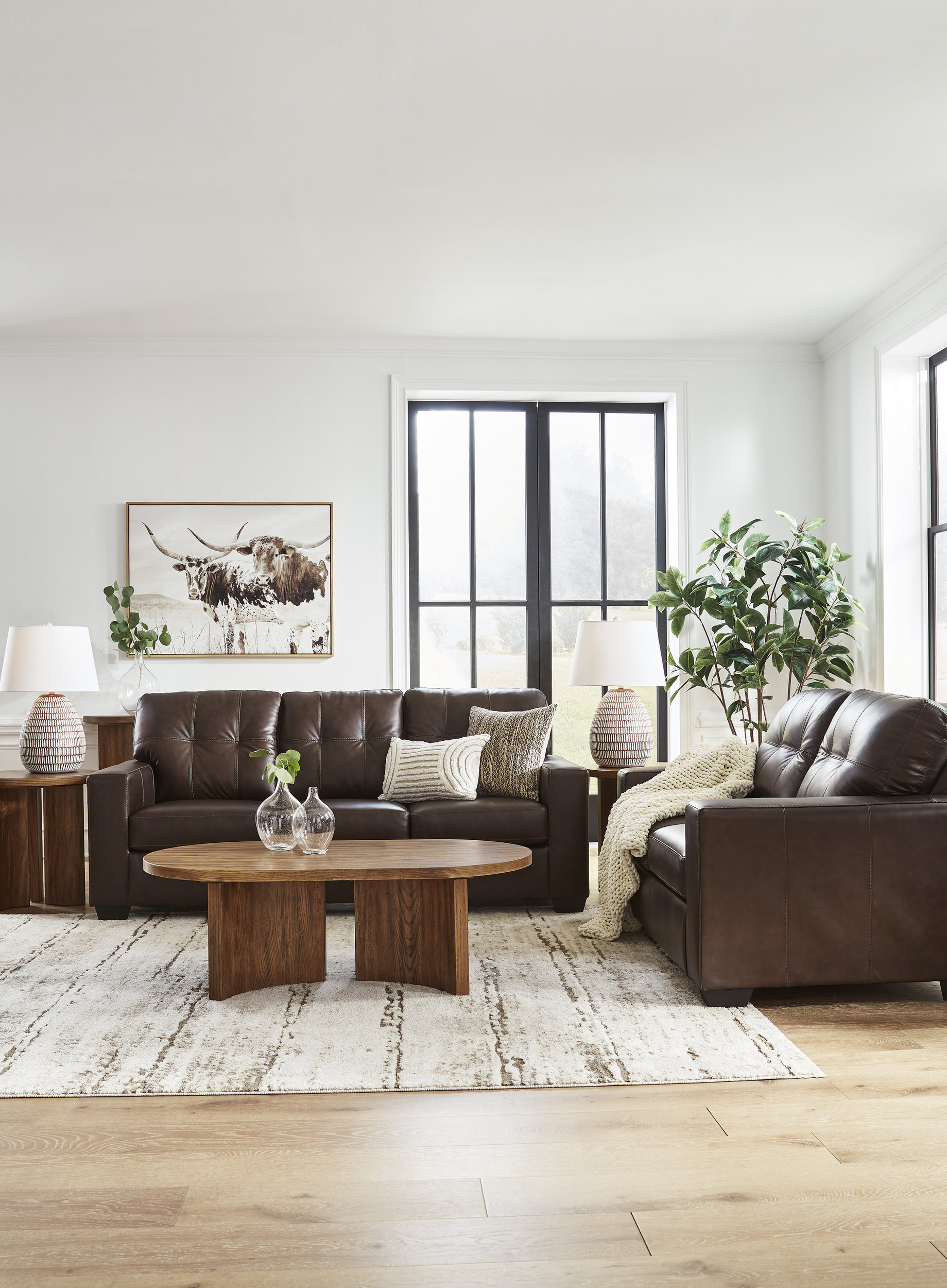 Santorine Leather Living Room Set