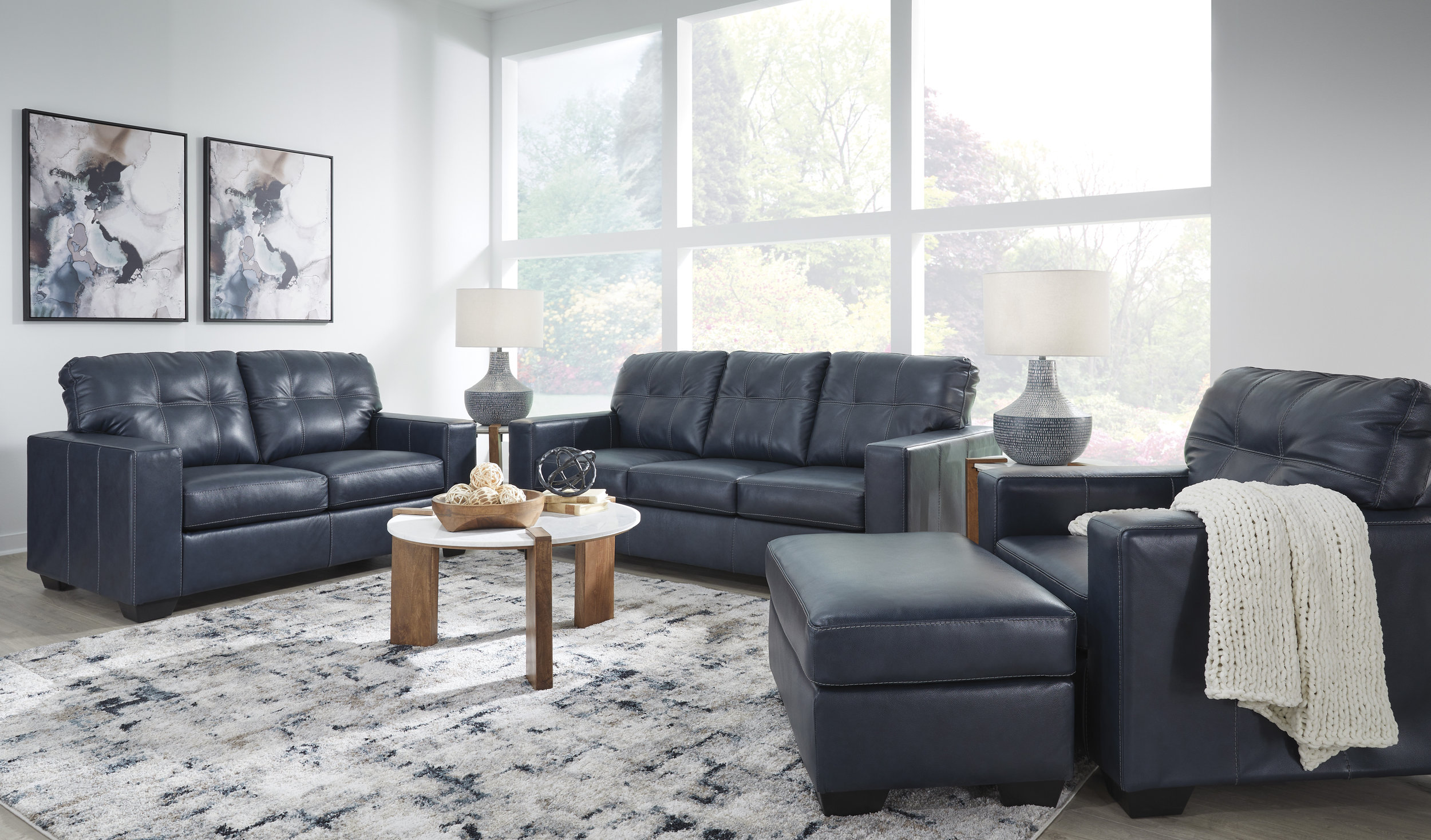 Santorine Leather Living Room Set