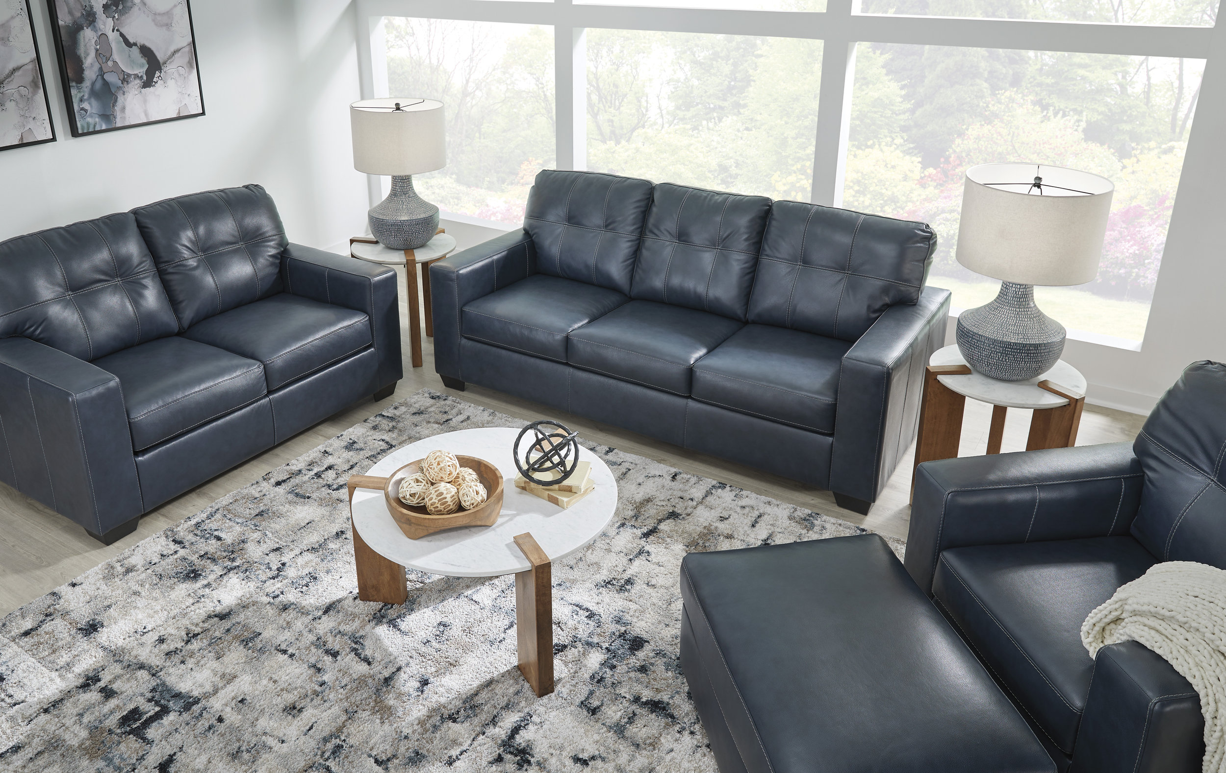 Santorine Leather Living Room Set
