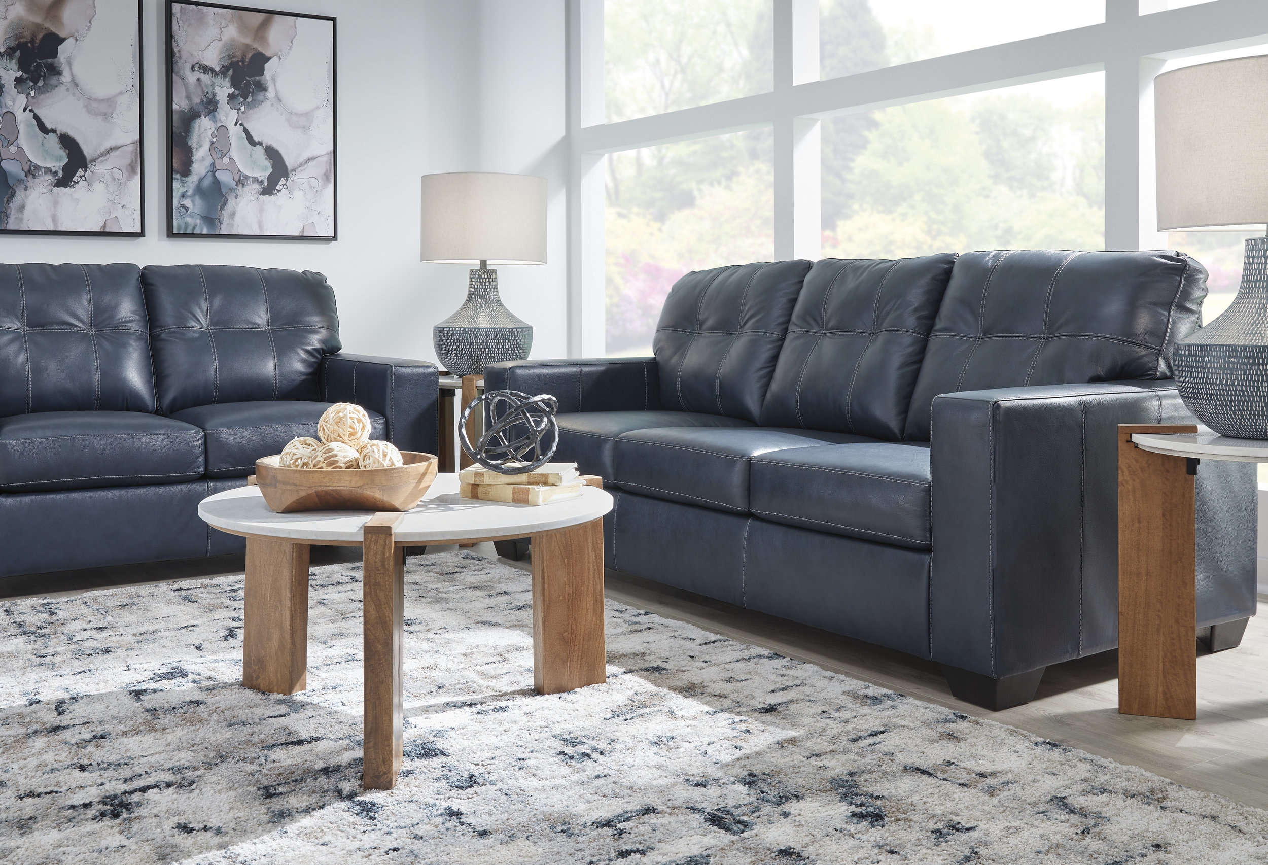 Santorine Leather Living Room Set