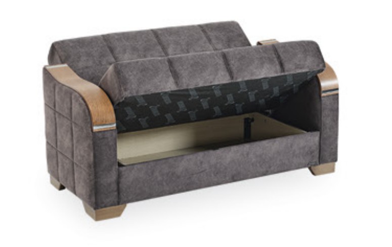 Saphire Microsuede Convertible Storage Living Room Set