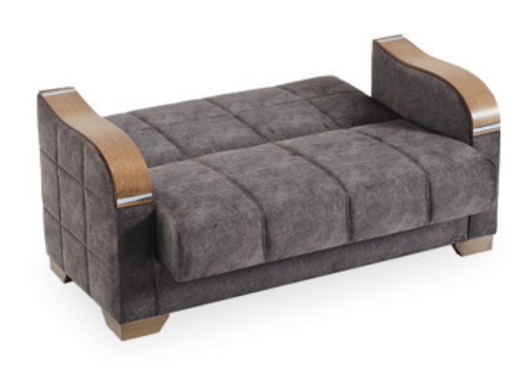 Saphire Microsuede Convertible Storage Loveseat