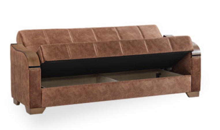 Saphire Microsuede Convertible Storage Living Room Set