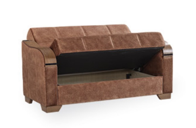 Saphire Microsuede Convertible Storage Living Room Set